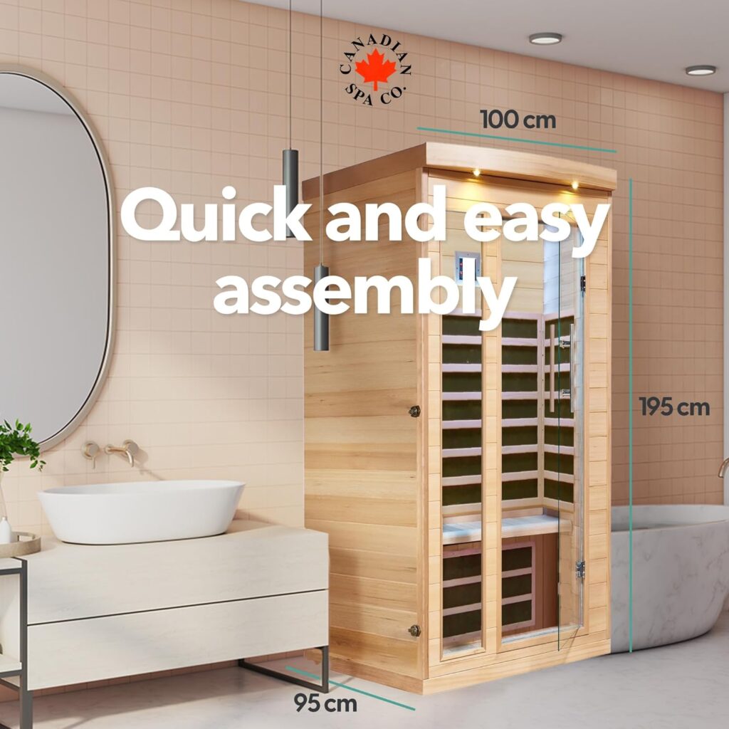 Infraroodcabine 1 persoon Moderne sauna met afmetingen en instructies